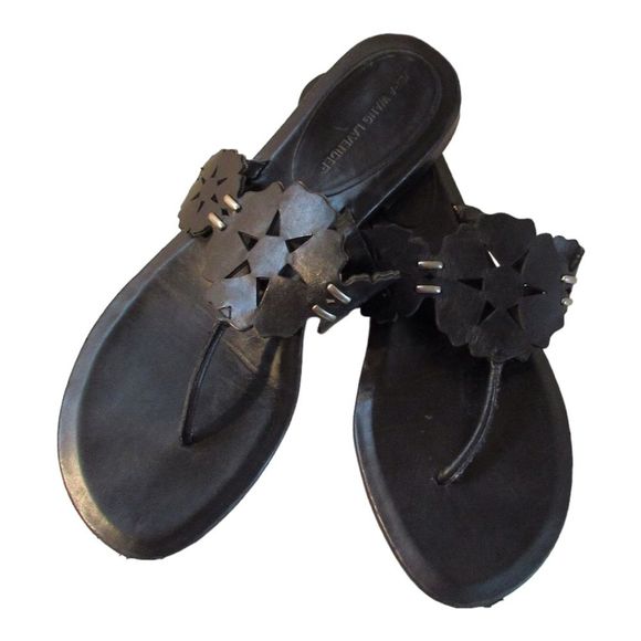 Vera Wang Lavender Leather Sandals - Picture 4 of 7